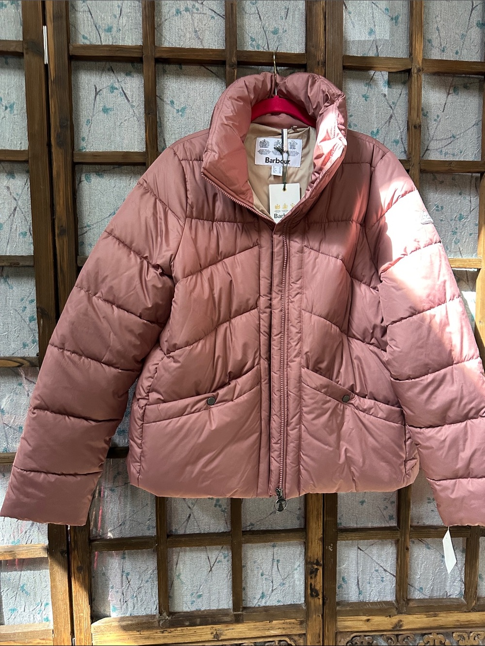 Barbour Women's Rose Pink Quilted Puffer Jacket